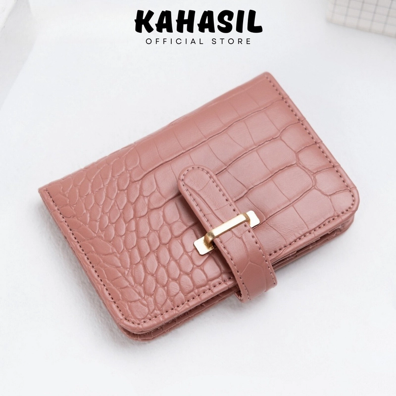 Product image KAHASIL - Dompet Lipat Wanita Bahan Kulit PU Leather Motif Crocco KHDP41 all variant Biru Muda